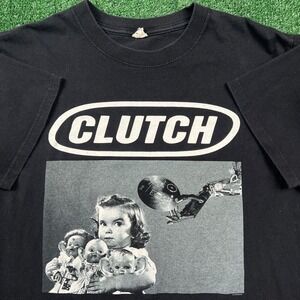Vintage Clutch Stoner Rock Band 2008 Concert Tour T-Shirt Mens Medium Black Y2K